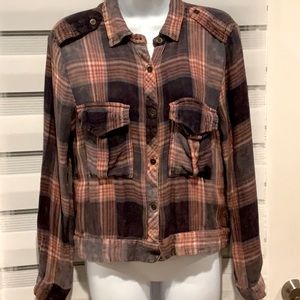 Havana Plaid Shacket size Small